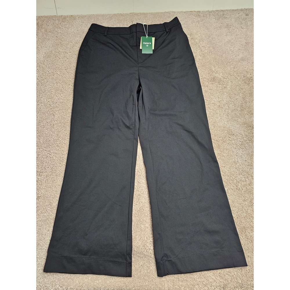 Halara Black Wide Leg Trousers High Waisted Tall Size XL NWT career travel